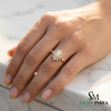 Oval Opal Halo Ring with Diamond - Promise Ring for Women Accents
