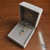 Natural Oval Emerald Floral Pendant With Diamond Accent Swirl - Elegant Gift for Her