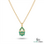 Oval and Round Natural Emerald Teardrop Pendant - Fine Jewelry Gift for Women
