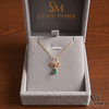 Natural Pear Shape Emerald Infinity Pendant With Diamond Accent - Green Gemstone Jewelry