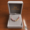 Rainbow Oval Multi Sapphire Diamond Wave Necklace - Fine Jewelry Gift for Her