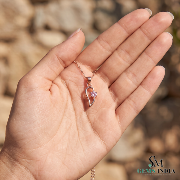 Elegant Morganite Round Cut Pendant - October Birthstone Jewelry