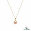 Oval Cut Peach Morganite and Diamond Pendant - Anniversary & Birthday Gift for Her