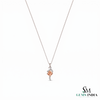 Morganite & Diamond Cushion Cut Pendant - Elegant Gemstone Jewelry