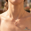 Round Cut Morganite And Diamond Pendant with Twisted Design - Anniversary Gift
