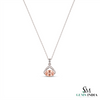 Oval Cut Peach Morganite and Diamond Pendant - Anniversary & Birthday Gift for Her