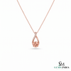 Round Cut Morganite And Diamond Pendant with Twisted Design - Anniversary Gift