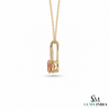 Round Cut Morganite And Diamond Pendant with Twisted Design - Anniversary Gift