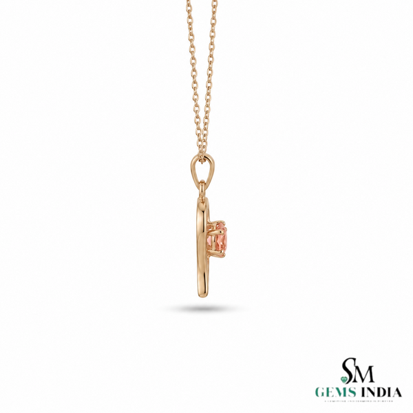 Elegant Morganite Round Cut Pendant - October Birthstone Jewelry