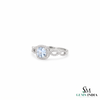 Cushion Aquamarine Engagement Ring with Diamond Twisted Ring Band - March Birthstone Gift