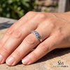 Elegant Triple Round Aquamarine And Diamond Ring - Three Stone Gemstone Ring