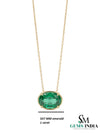 Classic Emerald Solitaire Necklace – Oval Cut Green Gemstone Jewelry