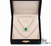Dainty Emerald Necklace in 14K Gold Minimalist Round Emerald