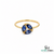 Vintage-Inspired Marquise Blue Sapphire & Diamond Cluster Ring- Minimalist Jewelry Gift