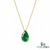 Pear Cut Emerald Necklace in 14k Gold – Elegant Teardrop Pendant