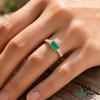 Minimalist Emerald Cut Emerald Engagement Ring with Diamond Accents in Gold
