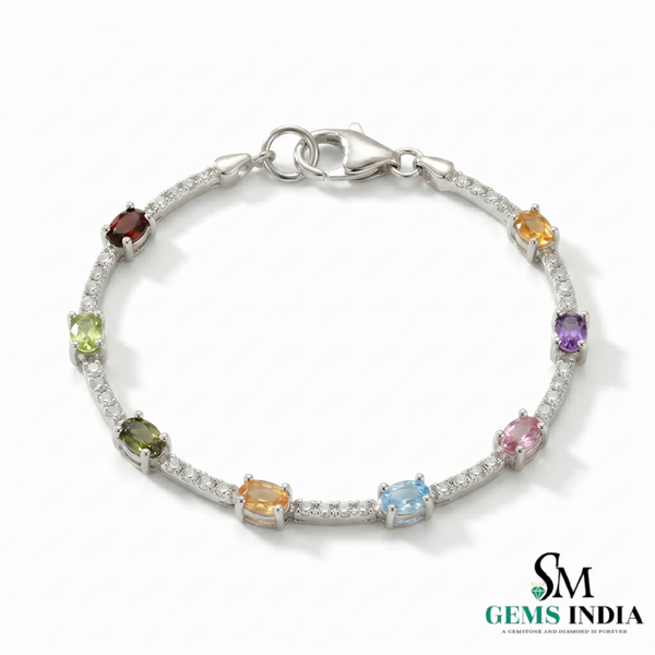 Multicolor Oval Cut Tennis Bracelet - Dainty Luxury Jewelry for Women