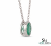 Dainty Emerald Necklace in 14K Gold Minimalist Round Emerald