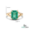 Natural Emerald Cut Emerald Men's Engagement Ring – Split Shank Statement Ring