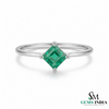 Octagon Cut Emerald Solitaire Ring in 14k Gold – Minimalist Ring