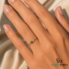 Emerald and Diamond Cluster Ring – Princess Cut Emerald Gold Ring