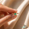 Octagon Cut Emerald Solitaire Ring in 14k Gold – Minimalist Ring