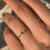 Emerald and Diamond Cluster Ring – Princess Cut Emerald Gold Ring