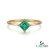 Octagon Cut Emerald Solitaire Ring in 14k Gold – Minimalist Ring