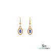 Oval Tanzanite Drop Earrings With Diamond Accent – Elegant 14K Gold Fine Jewelry