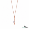 Oval Tanzanite Leaf Pendant With Diamond Accents – Romantic Gift For Wife & Girlfriend