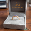 Round Cut Tanzanite Solitaire Ring With Diamond Accents - Genuine Gemstone Jewelry