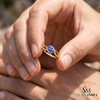 Title Blue Tanzanite Toi Et Moi Ring With Diamond Infinity Band – Engagement RIng For Her