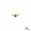 Round Cut Tanzanite Solitaire Ring With Diamond Accents - Genuine Gemstone Jewelry