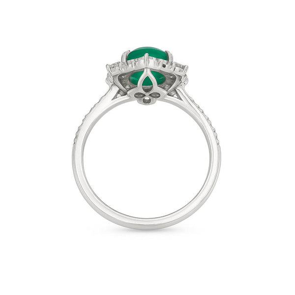 3.90 Carats Natural Zambian Emerald And Diamond Engagement Ring / Elegant May Birthstone Ring / Anniversary Wedding Gift Ring