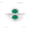 Double Emerald Halo Ring | Oval Cut Emerald & Diamond Ring | Toi et Moi Emerald Ring | May Birthstone Jewelry | Engagement Anniversary Gift