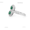 Double Emerald Halo Ring | Oval Cut Emerald & Diamond Ring | Toi et Moi Emerald Ring | May Birthstone Jewelry | Engagement Anniversary Gift
