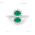 Double Emerald Halo Ring | Oval Cut Emerald & Diamond Ring | Toi et Moi Emerald Ring | May Birthstone Jewelry | Engagement Anniversary Gift