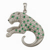 Natural Emerald Tiger Design Animal Pendant In 18k Solid Gold