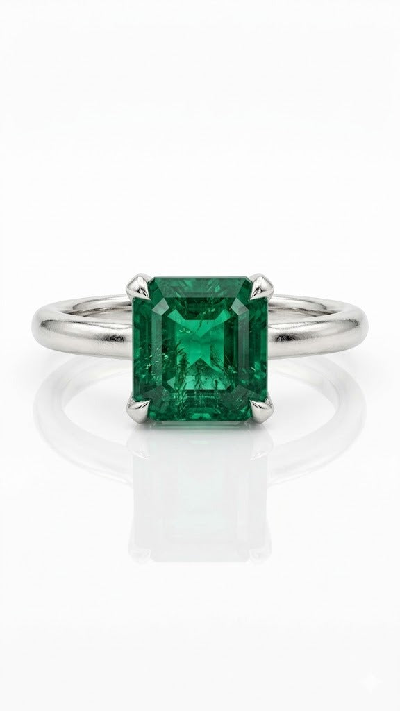 Octagon Natural Emerald Ring