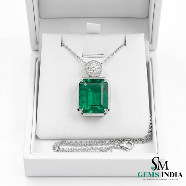 Octagon Green Emerald Pendant Necklace – Fine Jewelry Gift for Her