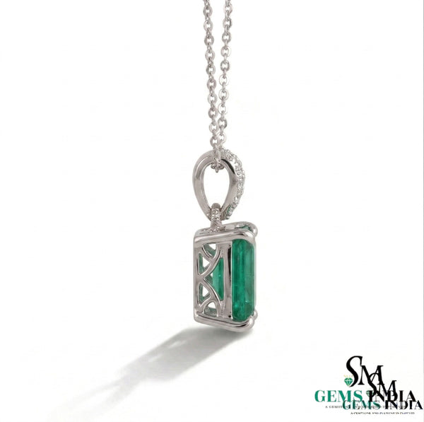 Minimalist Emerald Cut Emerald Pendant - Fine Emerald Jewelry