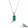 Minimalist Emerald Cut Emerald Pendant - Fine Emerald Jewelry