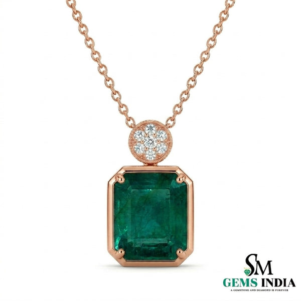 Octagon Green Emerald Pendant Necklace – Fine Jewelry Gift for Her