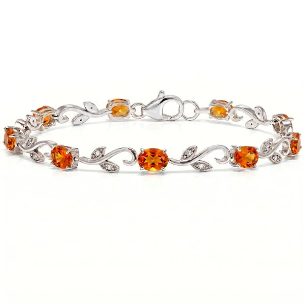 Natural Ruby And Diamond Women Bracelet In 14k Yellow Gold