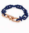 blue enamel and 18k rose gold men bracelet with vs1 clarity diamonds ,
