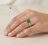 1.10 Carat Natural Emerald Cushion Cut Ring with Diamond Ring Engagement or Anniversary Ring