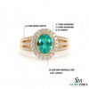 18K Oval Shape Natural May Birthstone And Diamond Engagement Ring