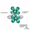 Women Flower Style Natural Zambian Emerald Engagement Ring - 18k Solid Gold May Birthstone Ring