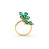 Women Flower Style Natural Zambian Emerald Engagement Ring - 18k Solid Gold May Birthstone Ring
