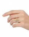 Round Natural Citrine Engagement Style Ring - Elegant gemstone ring